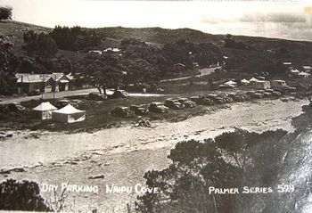 Waipu Cove.... Northland 1957 looks like a Vauxhall Velox at this end...do you recognise any other cars...looks like a cool looking Chev in the background!!...is that an Austin..3rd car along?