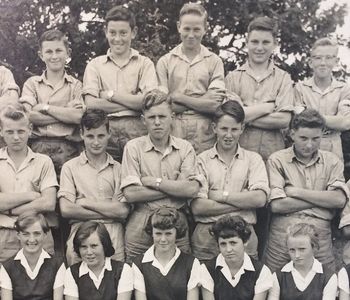 middle top..Murray Mclean who married a glamorous Waipu surf chick named Mandy.... and Dennis Sterling (middle)...Waipu school 1959