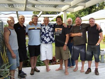 The 'mottly' crew have a get together after 40 yrs at Boydy's place 2012 dave..greg...brian...mike...dick...billy...colin...ken...an awesome fun time....i was amazed how that i was the only one that still looked good....Ha! :)