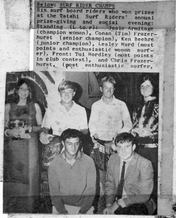 and the girls featured with the boys too!! Tatahi prize-giving makes the papers....Josie (woman club champion) Tim..Ken..Lesley..Tui and Chris