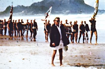 Ruakaka surf carnival..around '64-65 Check the massive swell we had that weekend...it was possibly this swell that saw the collapse of the Waipu SLSC building (foundations washed away), or certainly a swell like this!!!......by 1963 surf clubs were hugely popular around NZ....