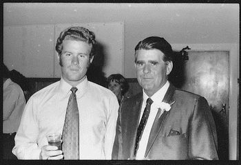 Paul a few years later with son Rod.... at our wedding 1971....Rod sure ain't gonna go bald...with all those wavy golden lockes...Ha!!