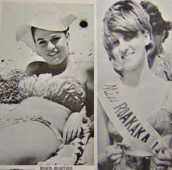 ...and the winner is..Linda Erceg of ruakaka (right).... ...(left) Tessa Montgomery relaxing..after a hard day on the catwalk..."well..you gotta let someone else win sometimes you know".....