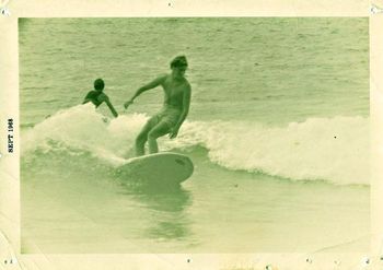 Mike Tinkler Alexandra Headlands ...Sept '68 Alex Headlands can be a beautiful wave..and was our 'most surfed' wave each winter by us Kiwi regulars!!