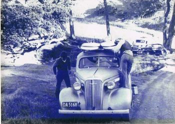 Mark wheelers Chevy...with Paul Johnson (inside) and Doug stewart Mechanics Bay..Auckland 1968...unfortunately Mechanics Bay no longer exists...(been reclaimed)...those cool old Chevy's were great cars!!!!