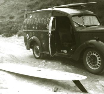 & here's Terry Fitz....former Oamaru boys surf hippie wagon..... Somewhere in the South Island .....'The times they are a chaaa a ang.. ing!!! The hippie world was getting....oh so close!!!