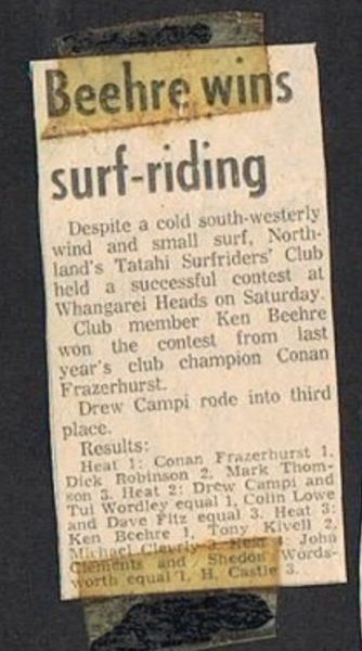now i cant quite remember who gave me this newspaper clipping......Ha!! '66 Tatahi club championships...