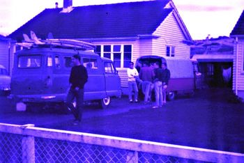 early morning at the Edge's house as the boys get ready for the big trip to Gisborne... ...summer of '66....looks like Kit Steer in the foreground....maybe Craig Rice in the white sweat shirt!! ....we all loved those special trips to Gisborne...did it several times myself...