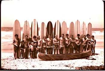 Northern Advocate photo of the 'Oceans Tauranga Surf Team' 1966 Great photo...typical of the mid-60's surf culture...they may have surfed against Tatahi....being in the Advocate!!..(local newspaper)...have been told its wayne Parkes (3rd from left)...Tony Randrup (11th from left) & Pauline Pullman far right!!!!....