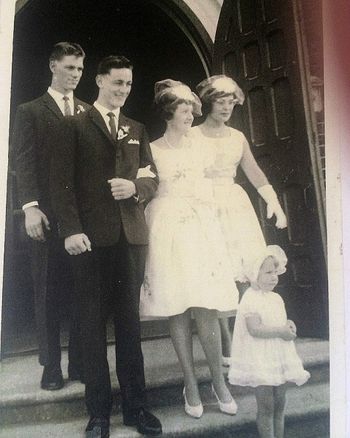 Terry and Kay Hutton tie the knot...Brian behind...possibly Sheryl to the right!! All the Hutton boys got married early (and young)...Wayne was 19 when he married...nice clean-cut young surfy lads..Ha!!!
