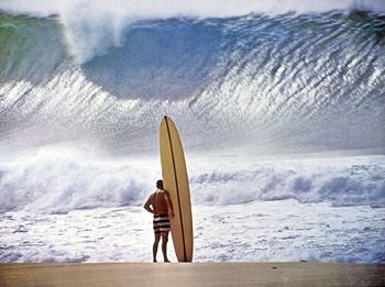 This photo of Greg Noll (Da Bull) at Pipeline...was our biggest inspiration in '64 Greg Noll was also the last surfer to talk to Miki Dora as Miki lay dying of cancer in a hospital...'"love you man" Greg said to Mikey "love you too man" said Mikey to Greg....died shortly after...beautiful!!!