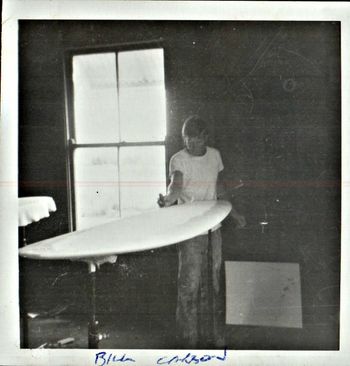 Billy Carson...doing a stint at surfboards Gisborne... Billy then hooked up with us at Maroochydore in the winter of '68