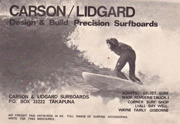 Billy Carson was a very smooth surfer...kept really nice straight fast lines...nice to watch!... But it always seem to me that these were the most unlikely guys to hook up together in business...Gary and Billy both had a touch of intensity about them...but in saying that...they were also very progressive!!........good blokes too!!