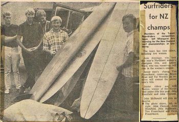 and of course Tatahi sent a team down too! The boys make the headlines .....John Clements, John Blomfield, Dak, Tim, and chris Frazerhurst about to hit the road.......