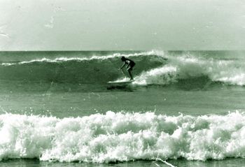 Mike Cooney..Pataua ...winter of '64 and we thought we were so deep inside the barrel...Ha!!......beautiful high tide wave at Pataua!!