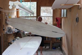 and also still makes a 'classic' surfboard... Col still making the odd board for friends...and his workmanship is top class.....