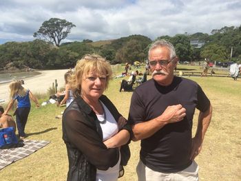 Nigel and Shirley (Scampton) Boyd...paying Waipu a visit..2014 Nigel...still lookin pretty fit .....as hyperactive as ever..Ha!!!....but will no doubt outlive us all.....Nigel and Shirley (now Mangawhai locals)...good genuine people that have etched their mark in the surf culture of Northland...good stuff!!....