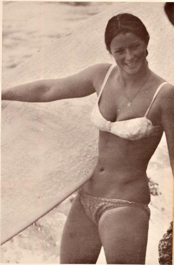 and of course who could forget that regular visitor to Waipu Cove...Jackie Mitchell She used to arrive at Waipu with all the Auckland crew in a open-air mini-moke...classic!!..a very good surfer..won the NZ titles in '68