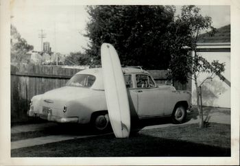 and we sure had the classic cars then too.... 'Legs'board leaning against our resident 'woody'....beautiful!!...