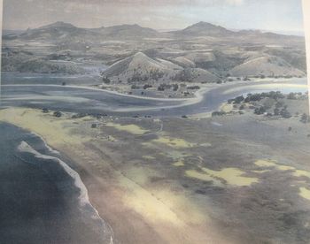 Pataua 1949 Check how the river used to flow past frogtown!! .....and no footbridge!.....locals will appreciate this photo, as it became one of the most awesome waves of the 60' pioneering days......a 20 minute drive from Whangarei.......