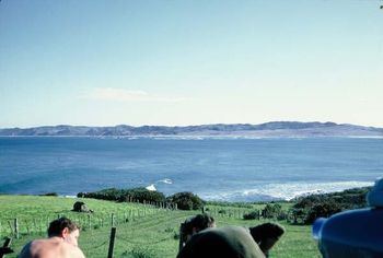and the boys finally hit Raglan...summer of '66 Well they may have gone to Raglan first..not sure about that...however i do know thats Max & Laurie waxing up...then over the fence & across the paddocks to the surf..5 guys out..no car park, toilet or boat ramp! ..yahoo!..cowbunga!!