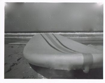 Ruakaka '65 ..everyone was getting into making their own boards...even the neighbours!!! Kings neighbour in Keyte st Whangarei.....Colin Jones.... made a mould...blew his own blank..shaped and glassed it in his garage....not a bad looking effort!!...even got some sort of leg rope attachment which had not been invented (mainstream) yet!!!