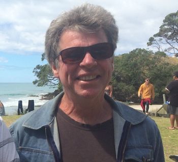 Robbie Smith at the Waipu Cove 'Fish Fry' ...2014 Still as pumped as ever....was so cool catching up with the 60s-70s crew......