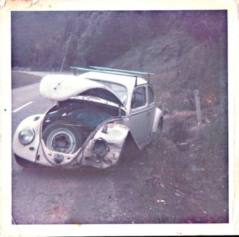 someone rushing to go for a surf in their VW..... Well....actually this was Graham Allens VW...remember it!!!....kinda had a bummed out surf trip that day...ha!.......somewhere in NZ!!
