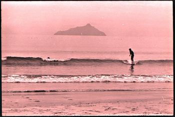 Advocate photo of Uretiti January 1970!.. wonder why he took his camera to Uretiti...wasn't any waves....ha!!..................(nudist beach..Ha!)