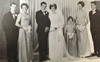 The Klinks also busy getting married... Thelma ...sister of Maxine's...big day...brother Warren (Klink) lookin pretty smooth too...(Maxine on the left)