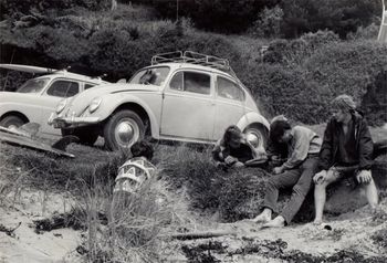 Dick Robinson, Greg alach, Brian King...and maybe Colin Lowe or Clive Smart... ..Sandy Bay...cool Autumn day in '66