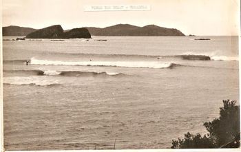Horahora bar (near Pataua Northland)....and a strong nor'wester...spring of '72 Roger Crisp photo.....nice looking bank at the rivermouth......but looks like the tides ripping out a little now!!!