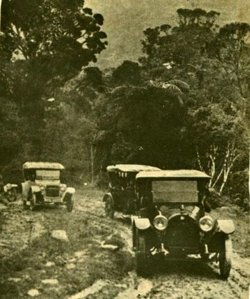 in fact this is nearly 10 years later ..... main road in the Victoria Valley Kaitaia 1919.....roads were nothing more than mud holes!!!