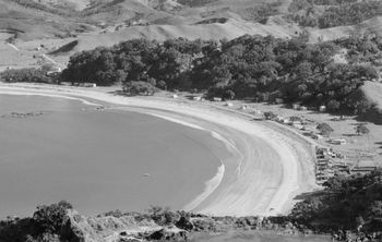 Sleepy little Oakura 1959 Man! how unspoilt does that place look!! ....home to a nice little wave in the 60's....
