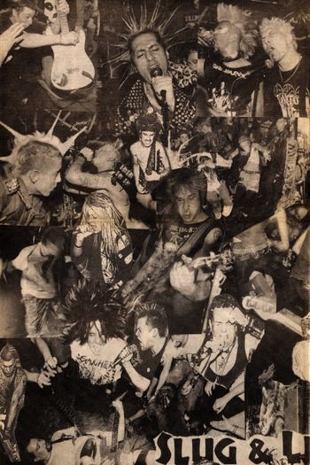 Slug and Lettuce late 80's and 1990's Hardcore Punk band collage poster insert. Photography by Chris Boarts Larson. http://www.slugandlettuce.net