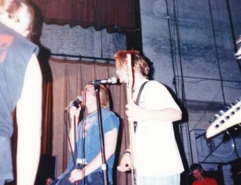 Live @ the Capitol Theater (back stage room), Flint, Michigan, August 1st, 1991. Photo by and courtesy of Gretchen Coats.