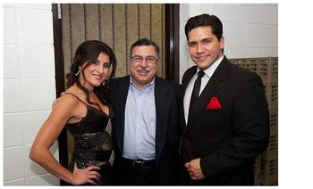 With Dear Friends Soprano Eva Evola and Tenor Aaron Caruso before Aaron's show Back Stage at Andiamo's Celebrity Show room!