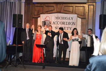 Aaron Caruso & Friend Concert March 2014 Performers left to right, Gordon J. Finlay Jr., Noelle Marie Morabito, Leo Russo, Aaron Caruso, Lisa Agazzi & Joe Recchia