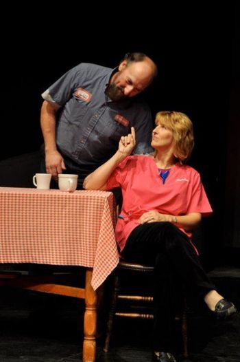 Kristen as Maudie Kristen as Maudie the hairdresser with Dennis Twitchell as Bummie in The Road to Eden's Ridge: The Musical, 2012 (Oxford Hills Music & Performing Arts Association)