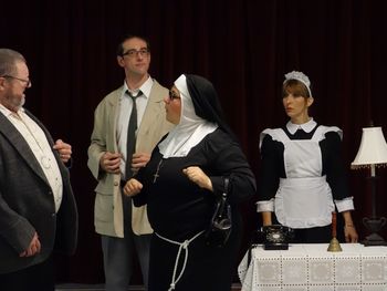 Monique Kristen as Monique the Maid in the OHMPAA murder mystery, "Accent on Murder" by Kenn Sawyer, 2013