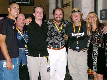 Backstage @ BtB - 2004 Our roadie, Franco, Dan Broad (bass), Conor Meehan (drums), Zack Zanecchia (percussion), David Reed (guitars/banjo), Miss Mary (steel drum/flute/mandolin).