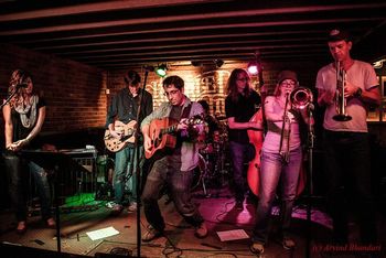 600822_383605801762546_1693090621_n Double Door Inn. Covers for a Cause w/ Lindsey Ryan Horne sitting in (far left)