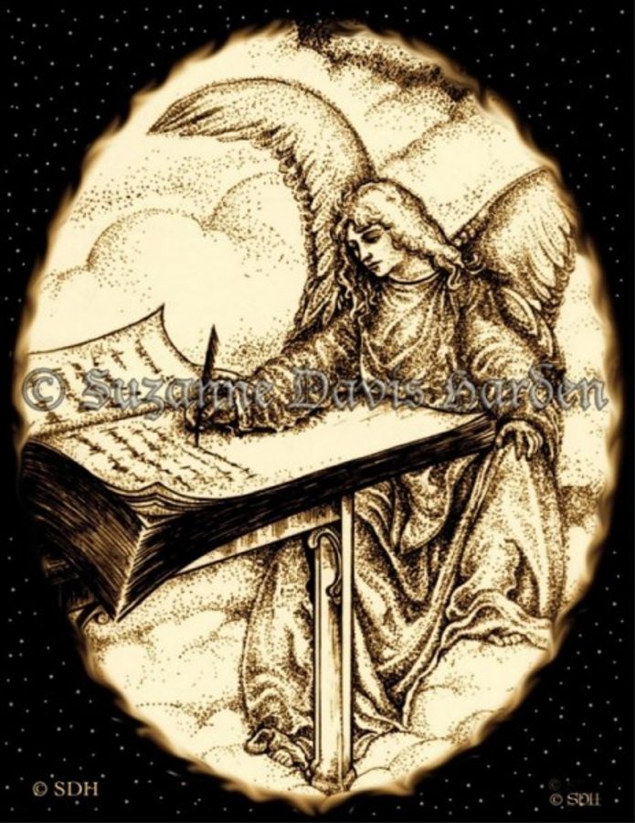 ANGEL WRITING IN BOOK OF LIFE