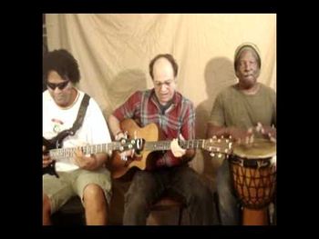 The Jeff Stetson Band Gston rêne on bass, Jeff Stetson on Guitar and Vocals and Steven McGill on Percussion