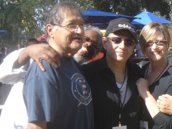 Darrell Washington, Gerald Monteros Joe Calderon, Julianna Caldeeron Darrell leans in at Latin Jazz Festival Highland Park California 8/24/2014 photo taken by Steven McGill