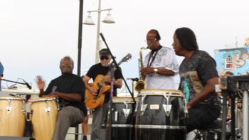 .Venice Wave Festival Stefan Taylor - Conga Drums, Joe Gaeta - Guitar, Jack Fulks - Sax, Steven McGill - actually playing Bongo drums, but you cannot see them because they are between my legs behind my Conga Drums.