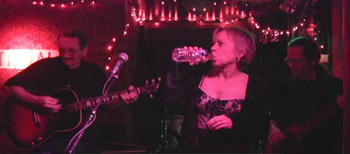 Water Woman: Screen shot from video of performance at the National Underground, with HooP and Peter, November 2011.