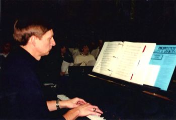 CHOIR PRACTICE I've played for so many great churches through the years - this '02 rehearsal is with the choir at FBC Springdale, Arkansas. Wearing my TN class ring. :)