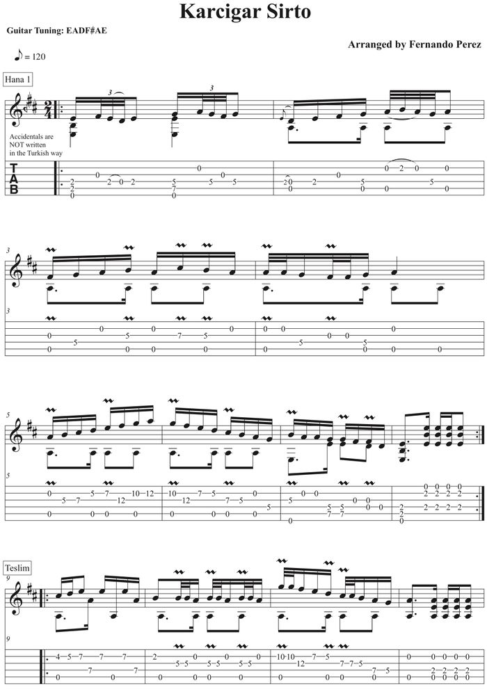 Learn-Turkish-Song-for-Guitar-Score-Tabs