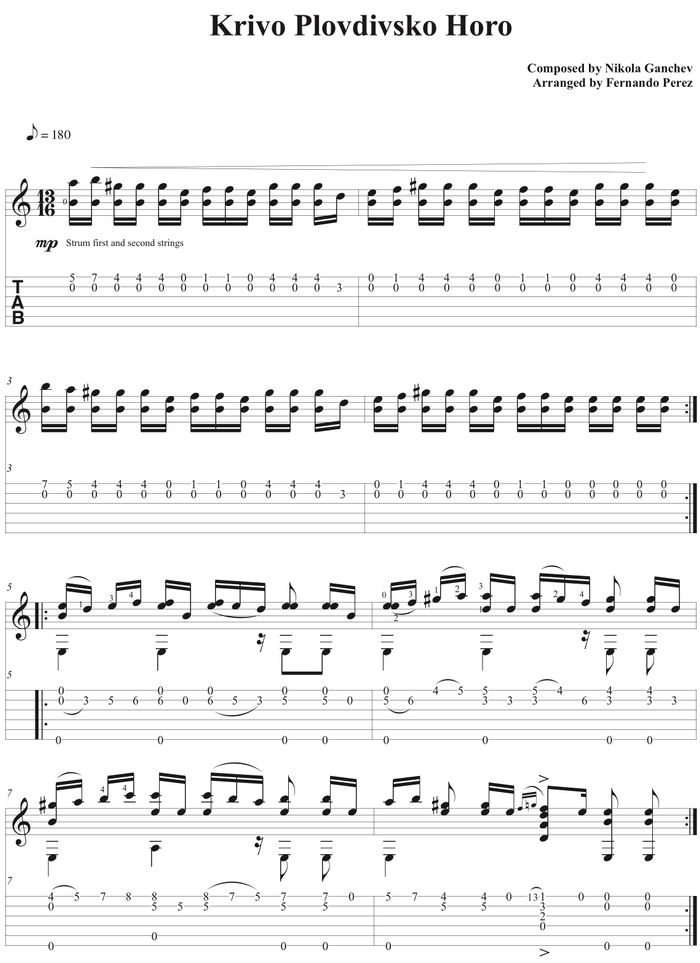 Learn-Bulgarian-Melody-for-Guitar-score-tabs